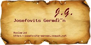 Josefovits Germán névjegykártya